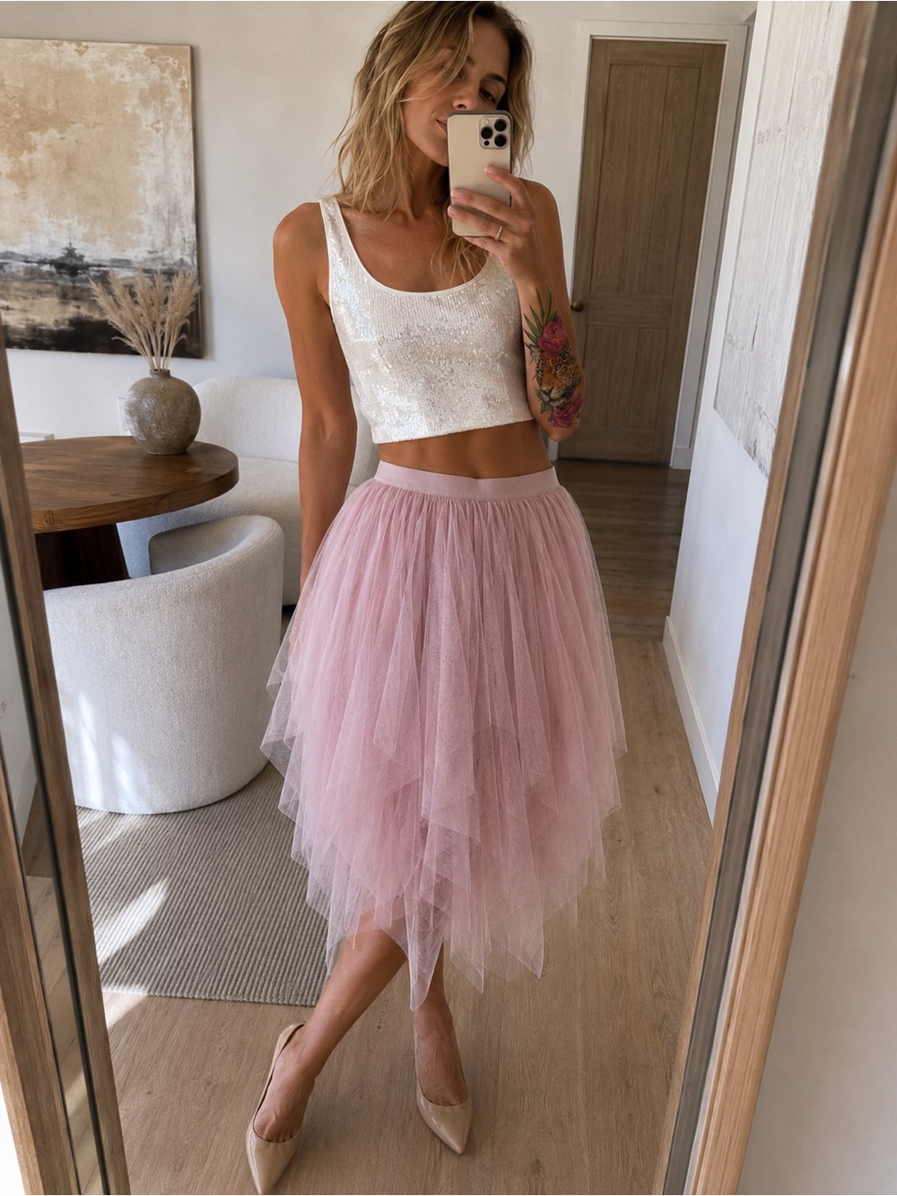 🌸 Blush Pink Tulle Skirt | Lined | Balletcore | Fairycore | Romantic Midi